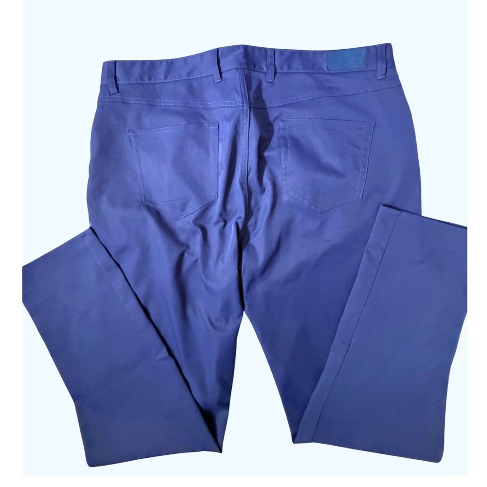 Peter Millar Mens Performance Golf Pants Navy Blue 5-Pocket 38x32 Stretch SKU242 - Picture 2 of 8